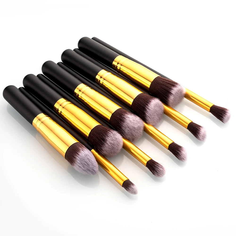 Набор кистей для макияжа TOMTOSH Hot New из 10 штук, синтетических, кабуки, для нанесения тонального крема, румян и других косметических средств.
