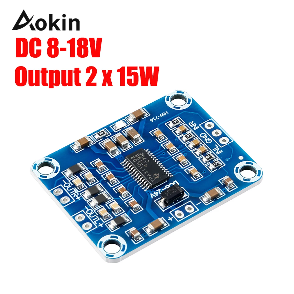 

Плата модуля усилителя цифровой аудиостереосистемы 2X15W TPA3110, ультратонкая мини бинауральная DC 8-18V