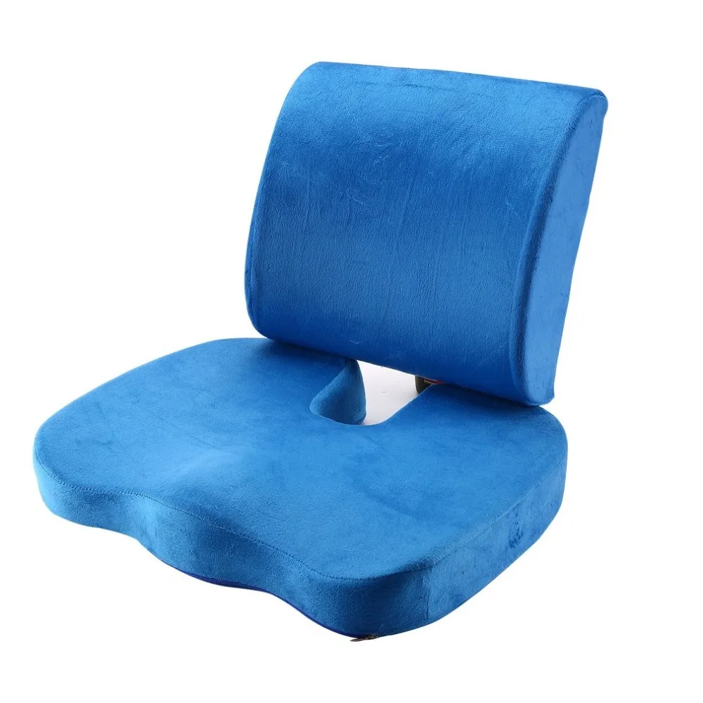 2 шт./компл. удобные Memory Foam ортопедические подушки сиденья пояс сзади Поддержка Набор для Офис здравоохранения подушки