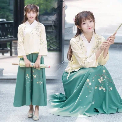 Hanfu для женщин Китайская традиционная одежда китайское платье Хэллоуин косплей костюм девушка цветок сливы Тан костюм взрослая юбка