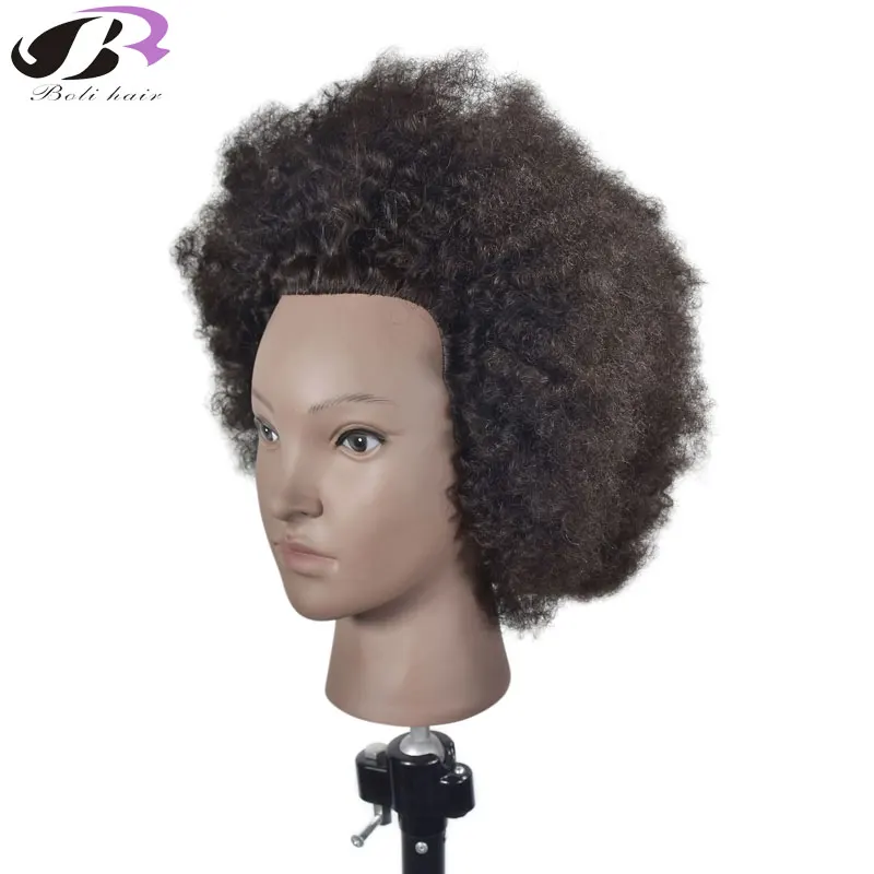 10&quot Afro Training Head Mannequin With 100% Human Hair Braiding for Barber Black Man salon Hairdressing Heads |
