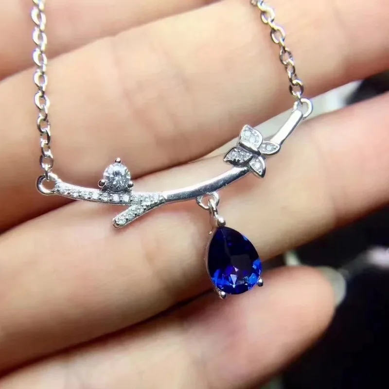 Женские Подвески из серебра 925 пробы с танзанитом 6 х8 мм|fine jewelry|jewelry pendantgemstone tanzanite