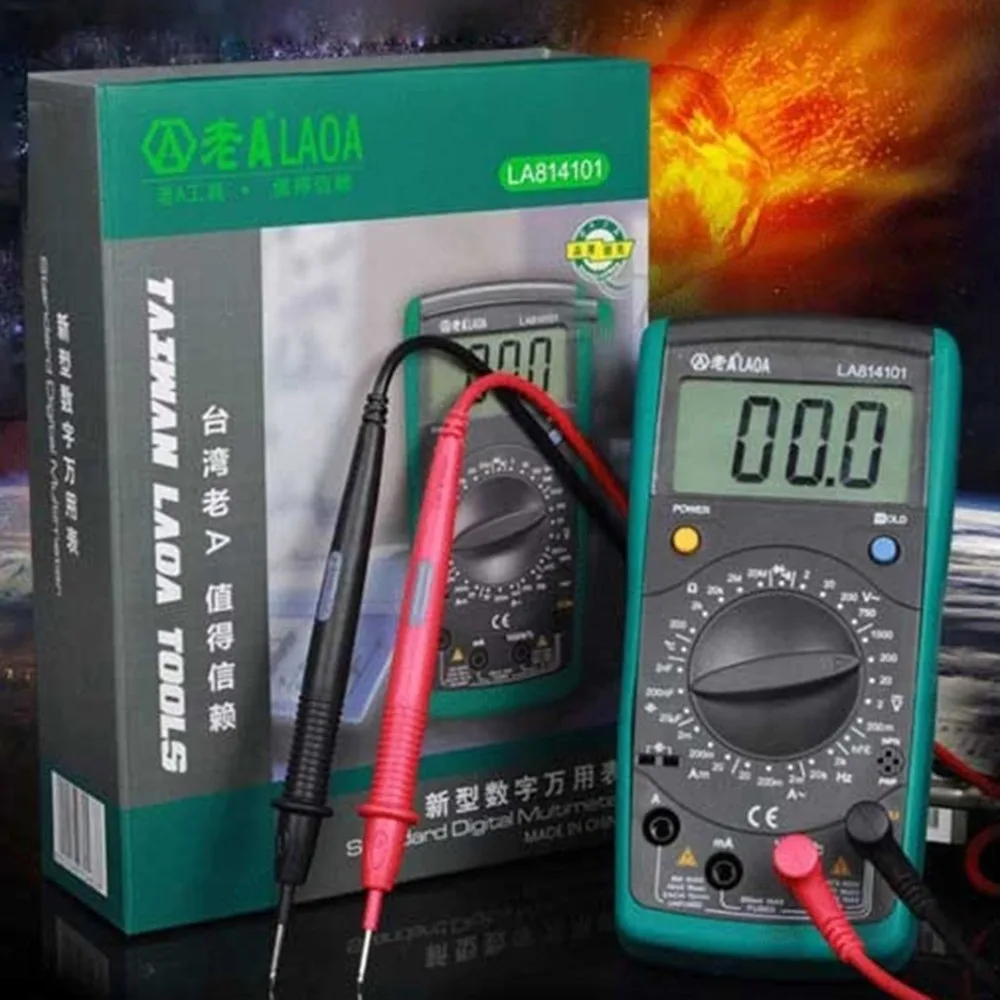 LAOA LA814101 цифровой мультиметр Амперметр Вольтметр Омметр AC/DC Напряжение Ток тест