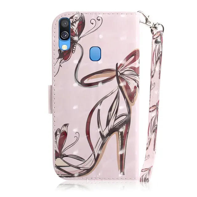 Модные 3D Etui Coque samsung A40 чехол samsung Galaxy A40 чехол с откидной крышкой с отделением для карт с Чехлы для Samung A40 крышка GalaxyA40 40
