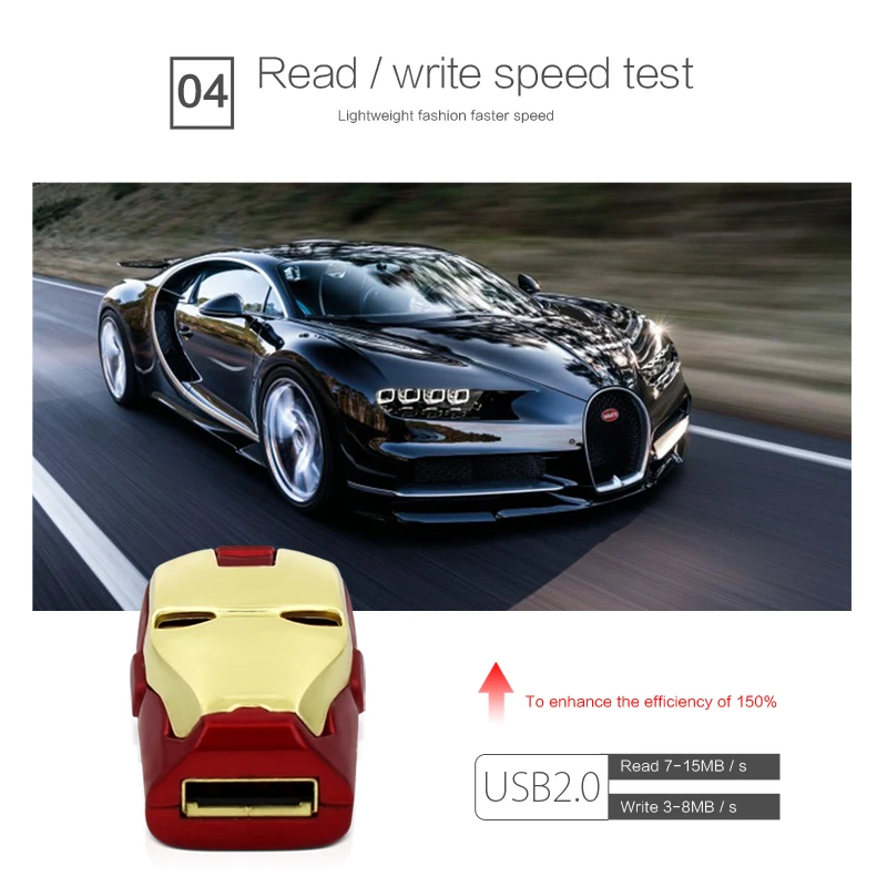 Металлический флеш-накопитель USB 4 Гб 8 Гб пендрайв 16 Гб накопители 32 Гб флеш-карта 64 Гб Железный человек на.