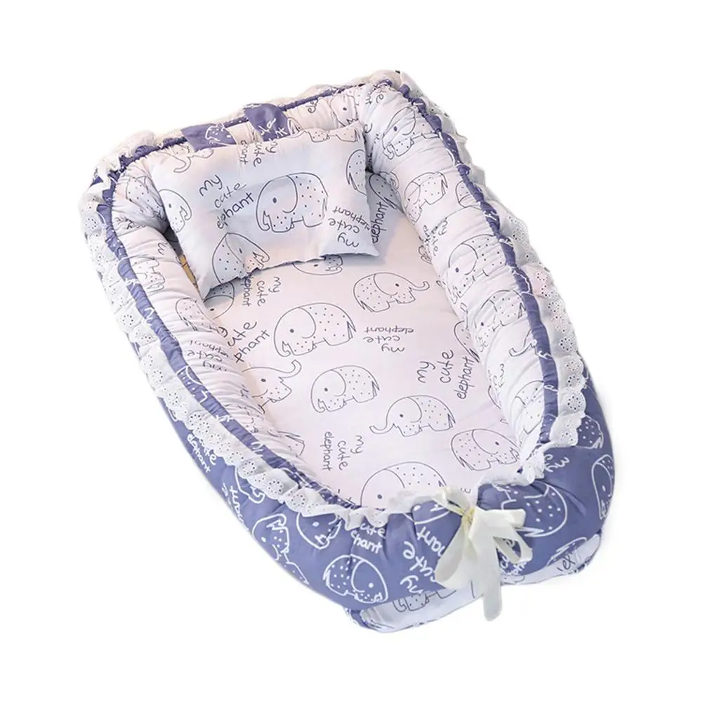 Baby Nest Multifunctional Travel Crib Cartoon Printing Newborn Mattress Bionic Bed Detachable Washable Portable Upgrade | Мать и ребенок
