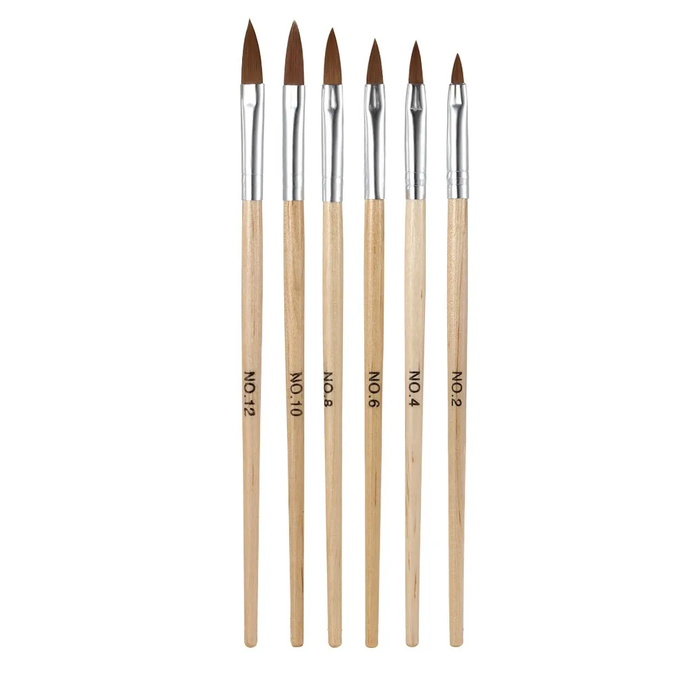 6 Размеры Дизайн ногтей Wood Tip Top Кристалл Расчёски для волос комплект