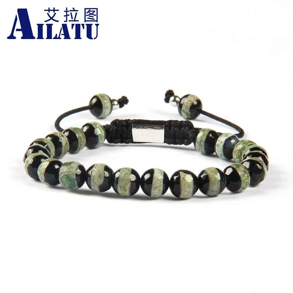 Браслет Ailatu 8 мм из натурального камня для медитации макрама|macrame bracelet|bracelet macramegift