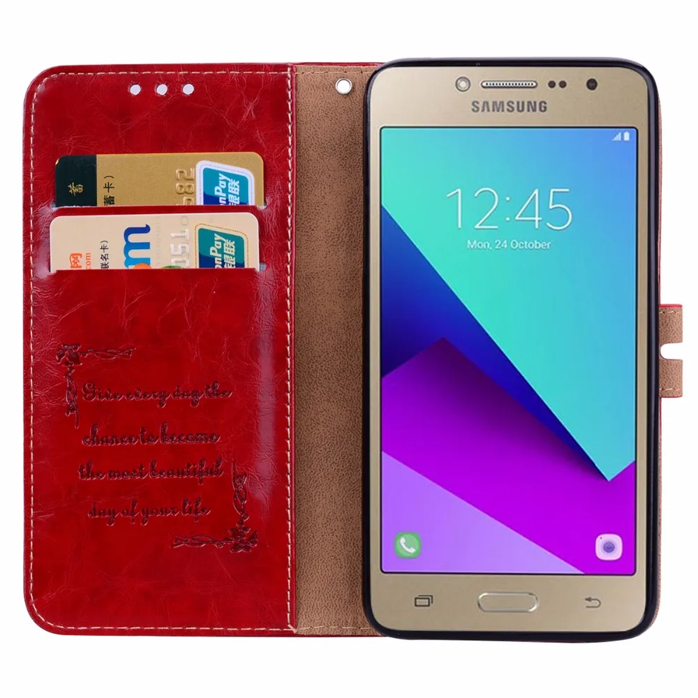 Для Samsung Galaxy J7 2017 j730 Роскошный чехол-книжка из искусственной кожи для J2 Prime |