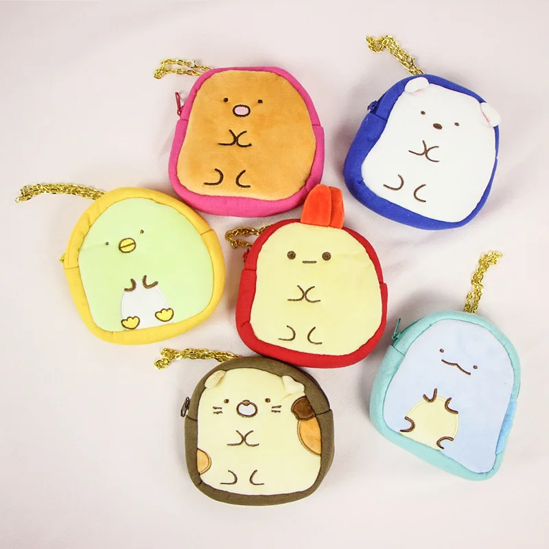 IVYYE Sumikko gurashi плюшевый кошелек мягкая кукольная сумка милый мультфильм пушистые сумки мягкий мини-мешок для игрушек малыш девочка подарок на день рождения Новинка