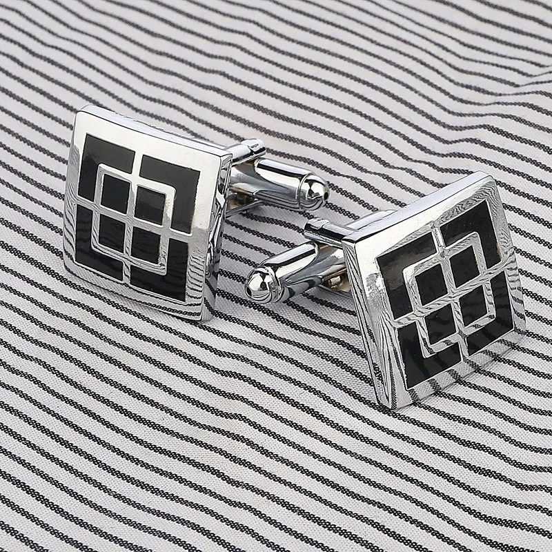 Мужские свадебные запонки ZOSHI классические из нержавеющей стали с лазерной