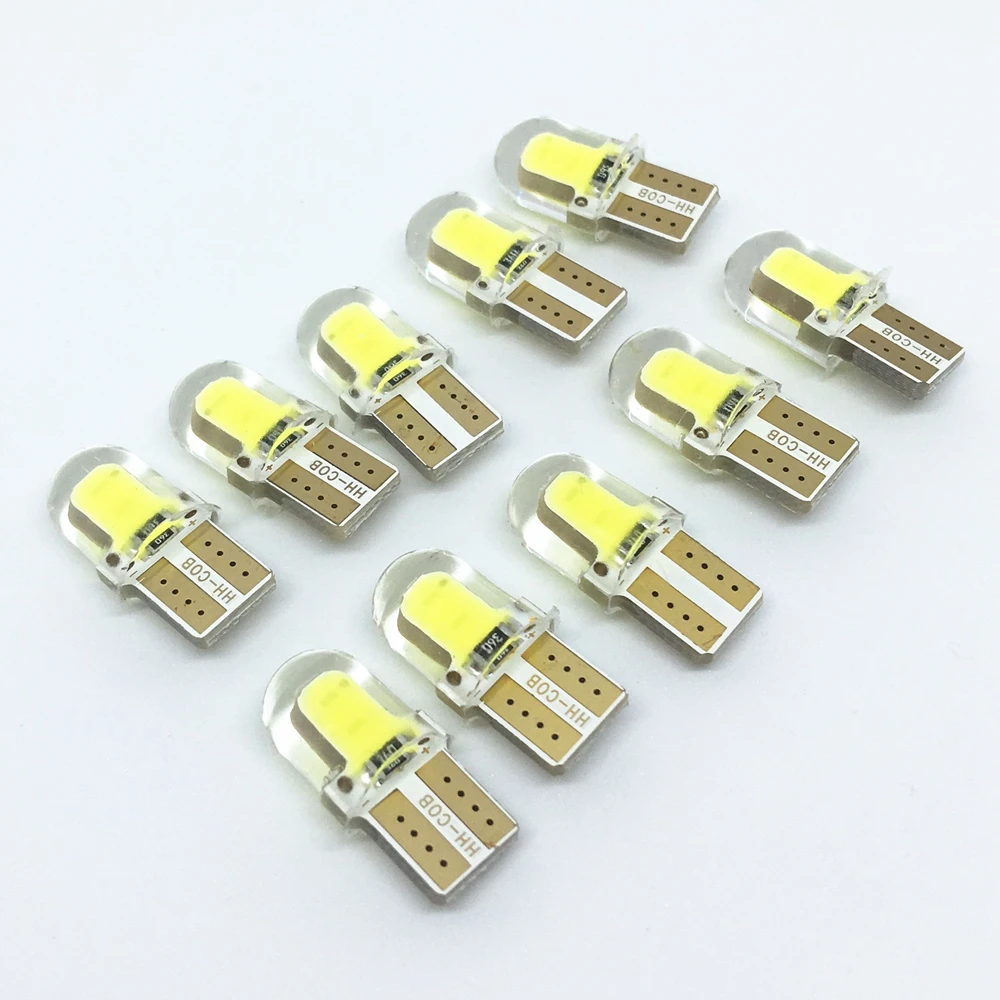 10 шт. светодиодный светильник T10 холодный белый 194 W5W 168 COB кварцевая Автомобильная