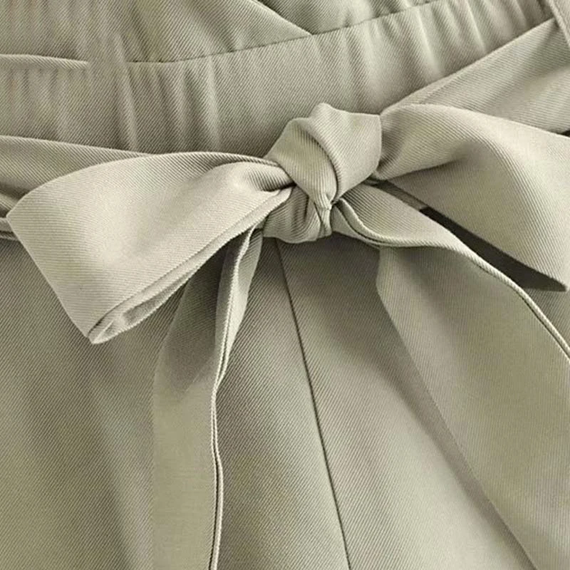 Bella Philosophy для женщин элегантные однотонные брюки девочек эластичный paperbag талии
