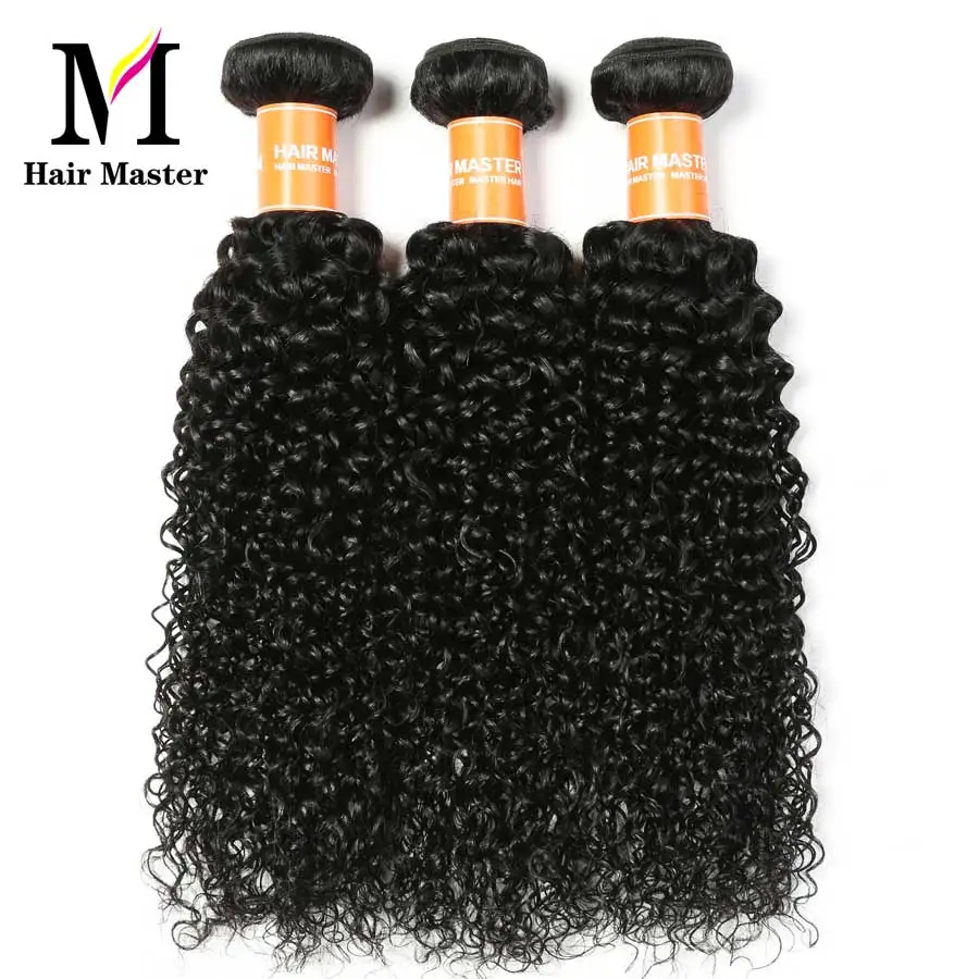 Волосы Master Curly пряди, с закрытием, перуанские волосы Remy, кружевная застежка с пряди для наращивания, человеческие волосы, 3 пряди с закрытием