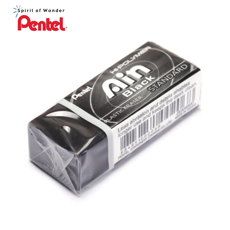 Pentel ZEAH06 черный ластик 12 штук аин Привет полимер пластиковый карандаш 43*18*11 мм