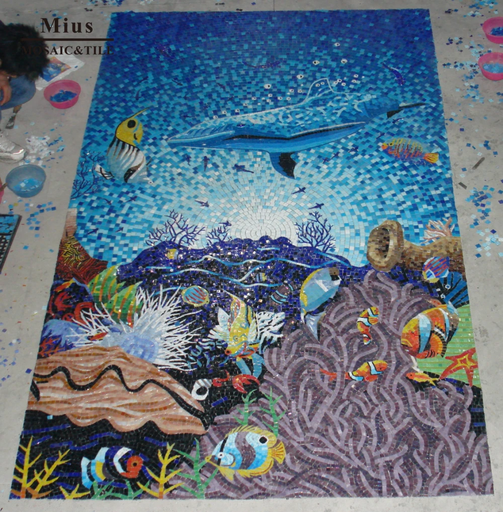 

Glass swimming pool tile mosaic design