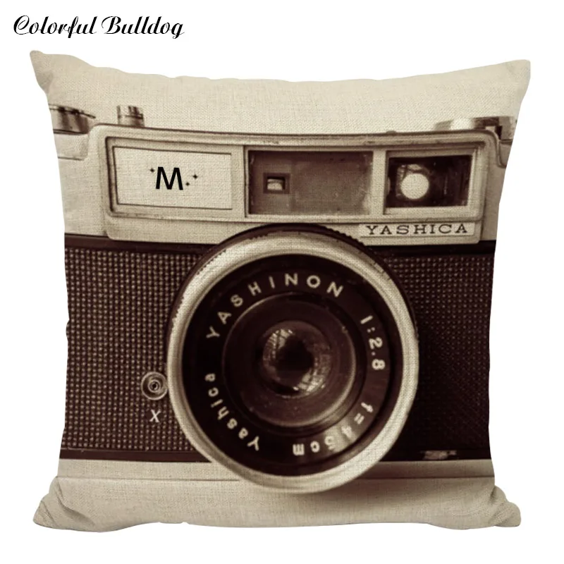 Подушка Чехол гитары Камера из смеси хлопка и льна подушки автомобиль диван