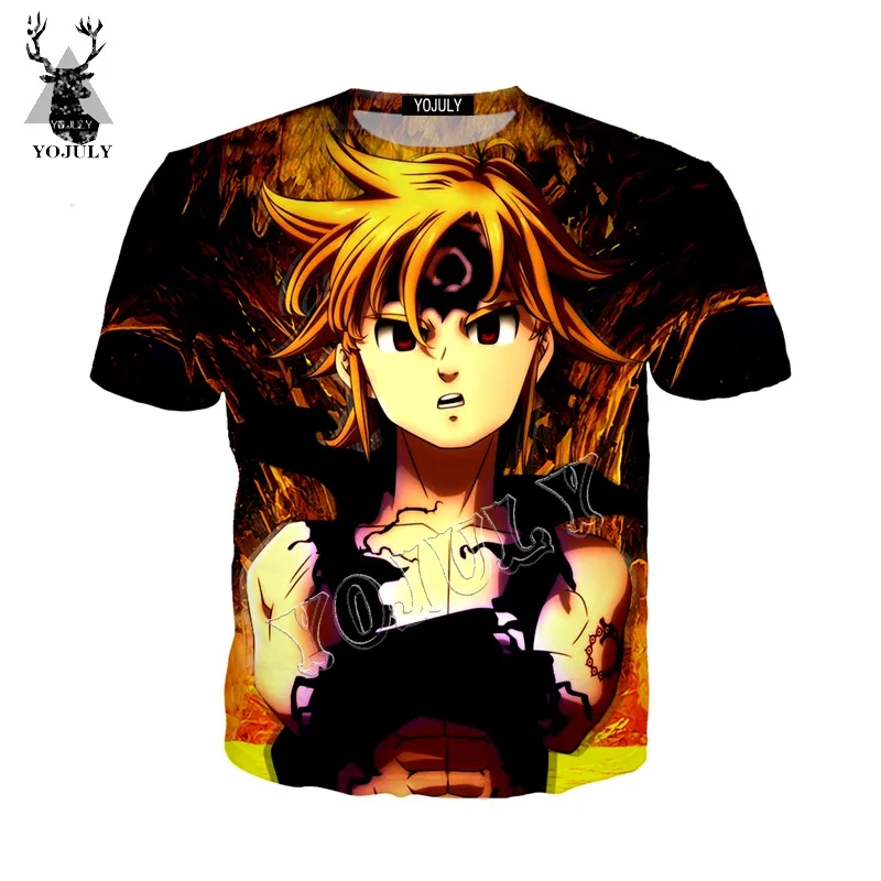 3 YOJULY The Seven Deadly Sins Meliodas аниме 3D Принт футболки летняя повседневная футболка унисекс Мужская/женская одежда с короткими рукавами Y30 - Цвет: 3