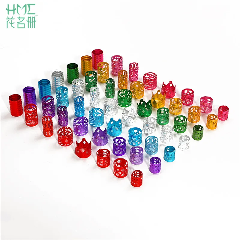 Оптом 50 шт. цветные бусины различной формы регулируемые косы для волос дредлоки