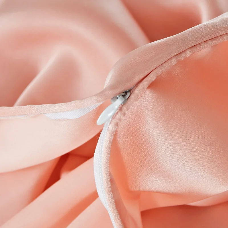 Quilt Cover Queen 100% Silk Duvet with Hidden Zipper Ultra Soft and Easy Care Simple Style (Queen Pink) | Дом и сад