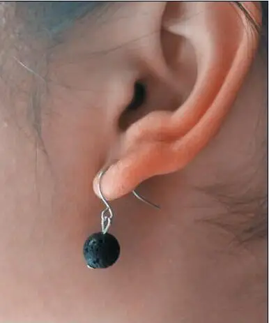 Женские серьги-подвески с вулканическим камнем 8 мм | Украшения и аксессуары