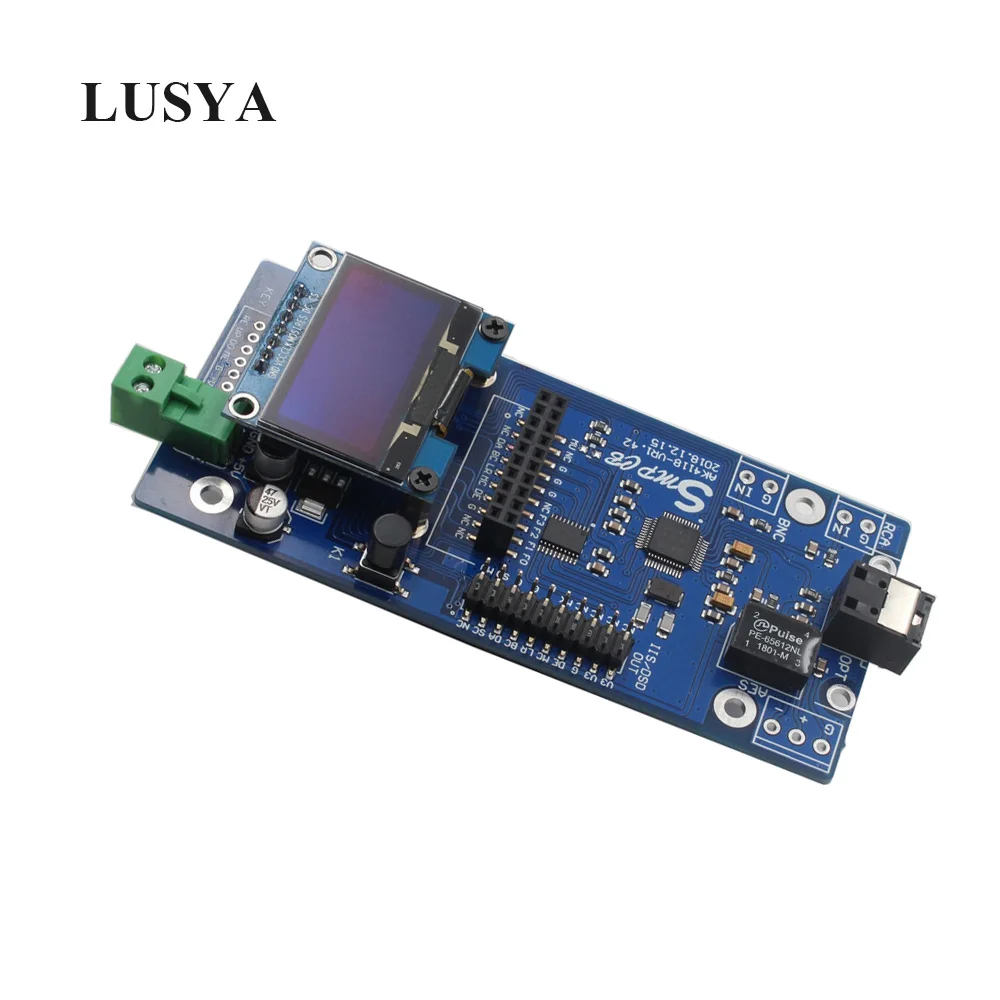 Lusya AK4118 1,3 дюймов цифровой приемник декодер SPDIF IIS коаксиальный Оптический USB AES EBU Вход Поддержка XMOS/Amanero USB T0517