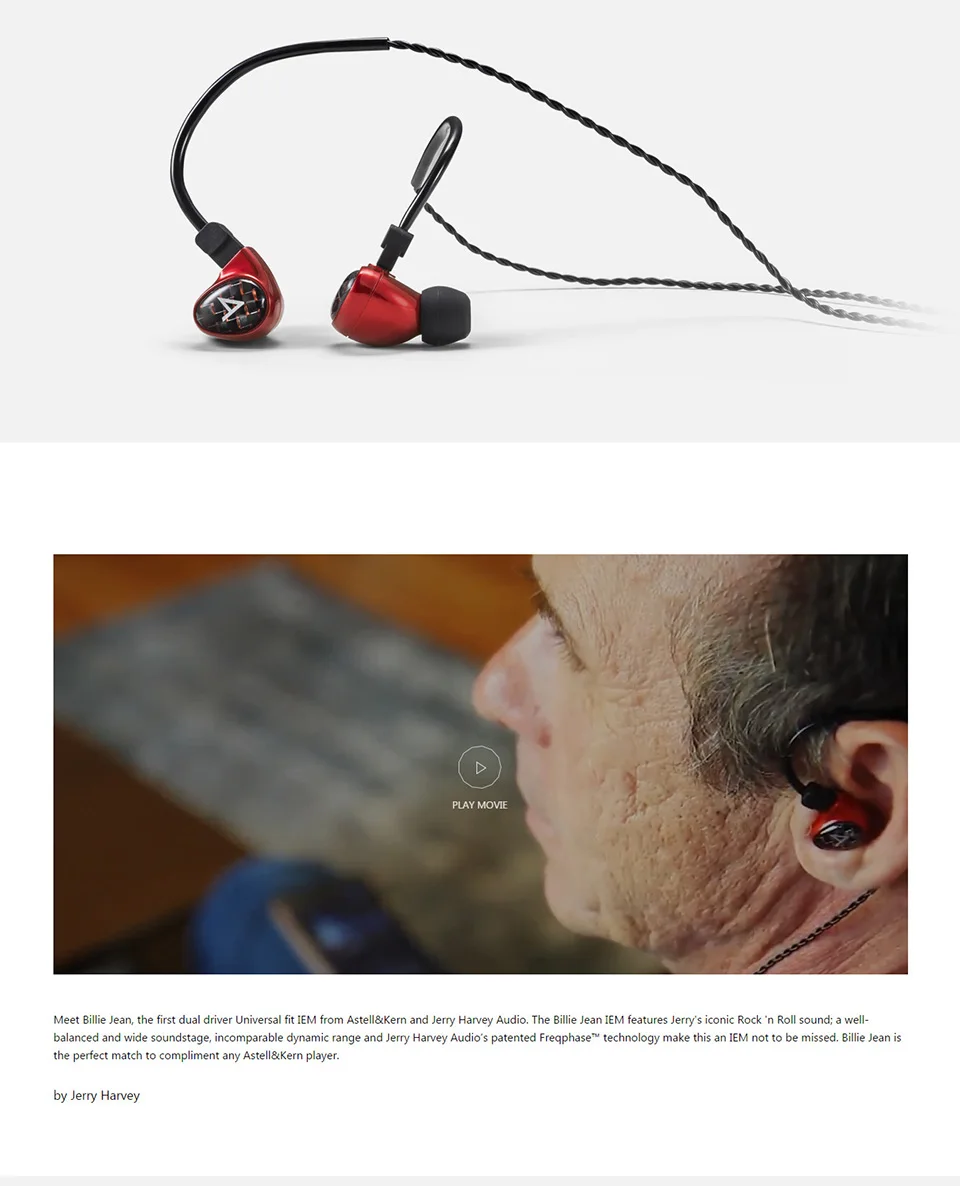 Astell& Kern Billie Jean Hi-Fi наушники-вкладыши Наушники-вкладыши высокая точность 2 единицы сбалансированная арматура От Jerry Harvey Audio