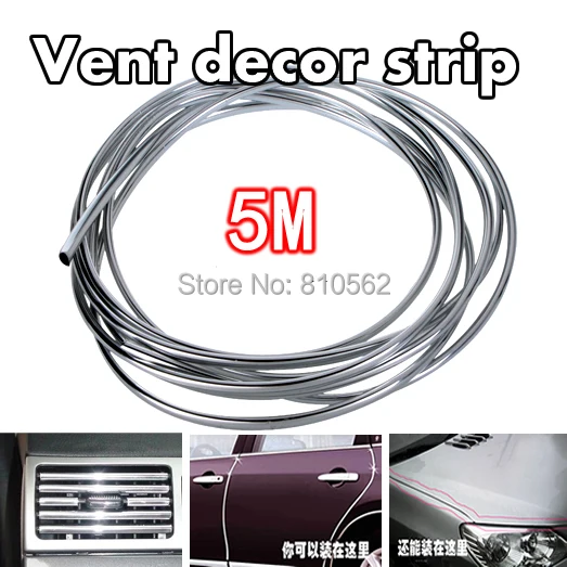 5 м U стиль DIY Автомобильный интерьер кондиционер на выходе украшение полосы вентиляционная решетка декоративная хромированная полоска серебро автомобильные аксессуары инструмент