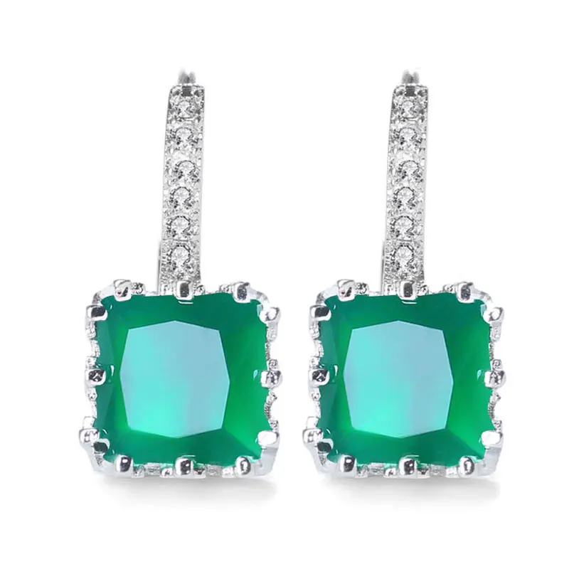 QCOOLJLY новейшие серьги чудесные глянцевые 9 цветов s Bling Квадратные CZ AAA фианиты