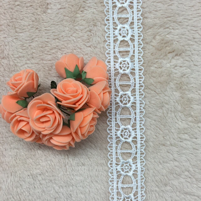 

30Yards 3 cm Water Soluble Lace Trim Collar Home Decoration Flower Applique Embroidery Ribbon Fabric Decor DIY Sewing Craft