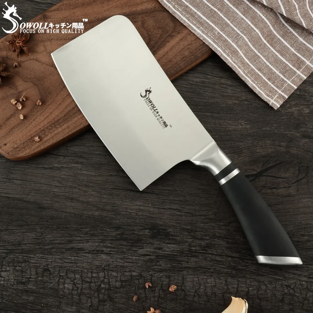 Sowoll кухонный нож нарезка Мясницкий китайский шеф из высокоуглеродистой стали 7
