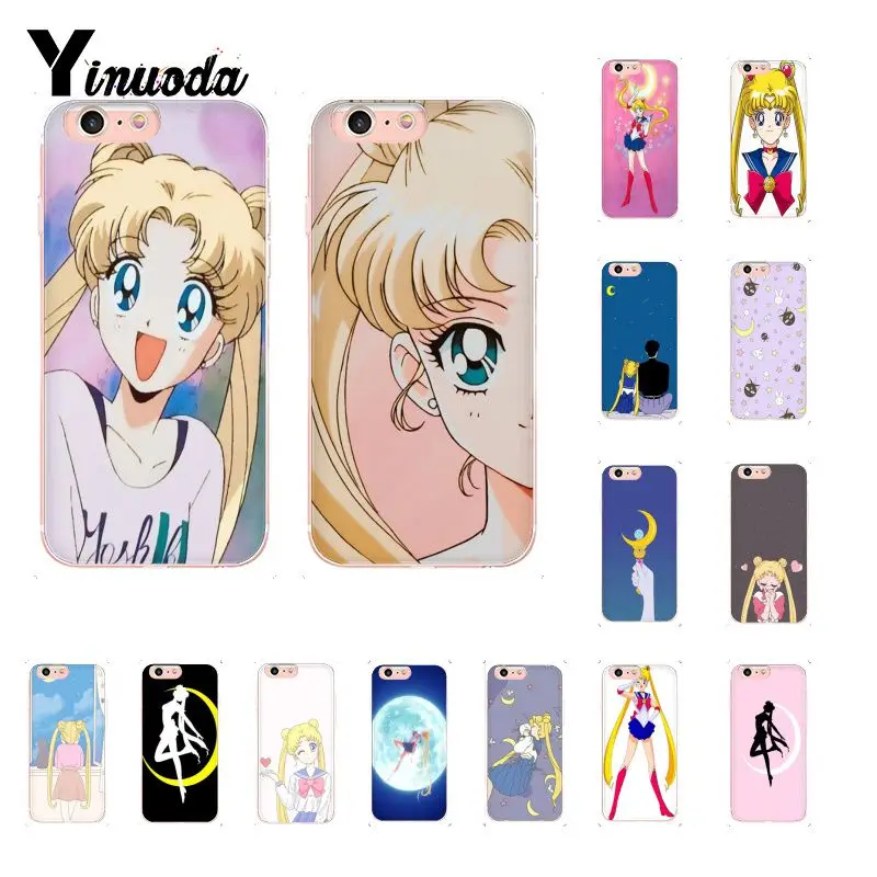 Yinuoda Сейлор Мун шаблон мягкий чехол для телефона из ТПУ iPhone 8 7 6 6S Plus X XS MAX 5 5S SE XR Fundas