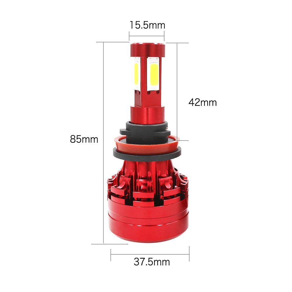 4 стороны фар автомобиля H7 светодиодный H4 светодиодный H11 H13 9005 9006 100 W 28000LM 6000 K 12 V 24 V Авто для фар головного света и противотуманных фар с возможностью креативного лампы
