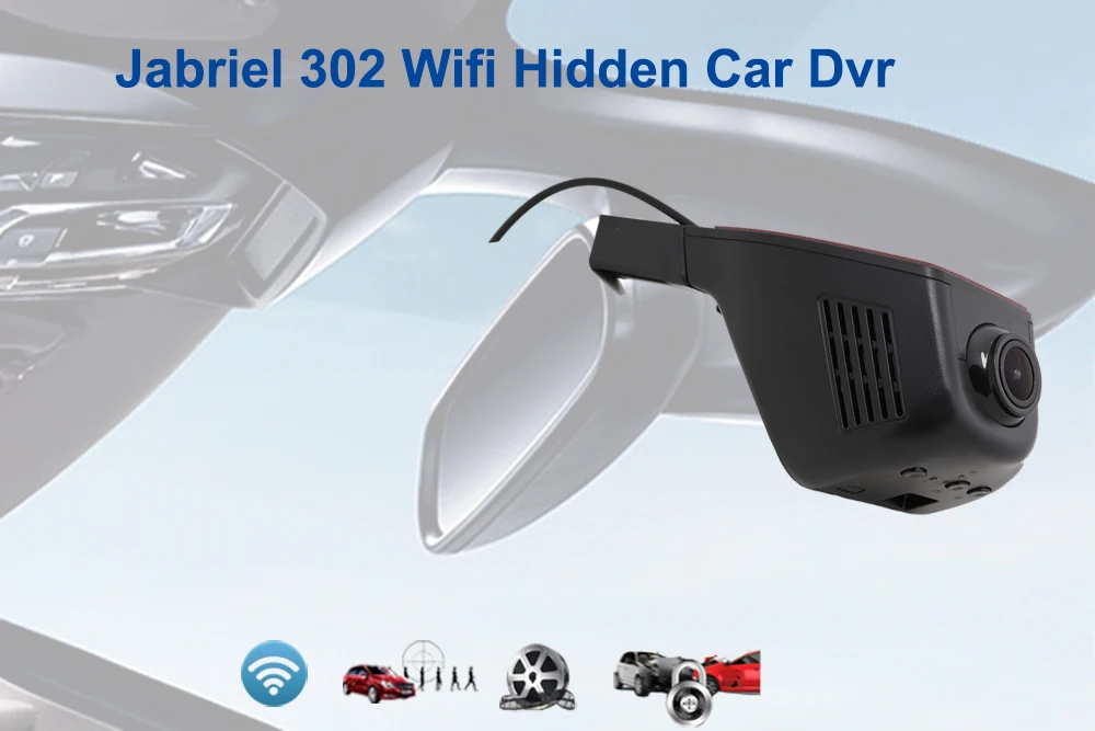 Jabriel ios/android Wifi Автомобильный видеорегистратор automovil авто видеорегистратор для вождения видеорегистратор регистратор двойной объектив Dvr Автомобильная камера заднего вида