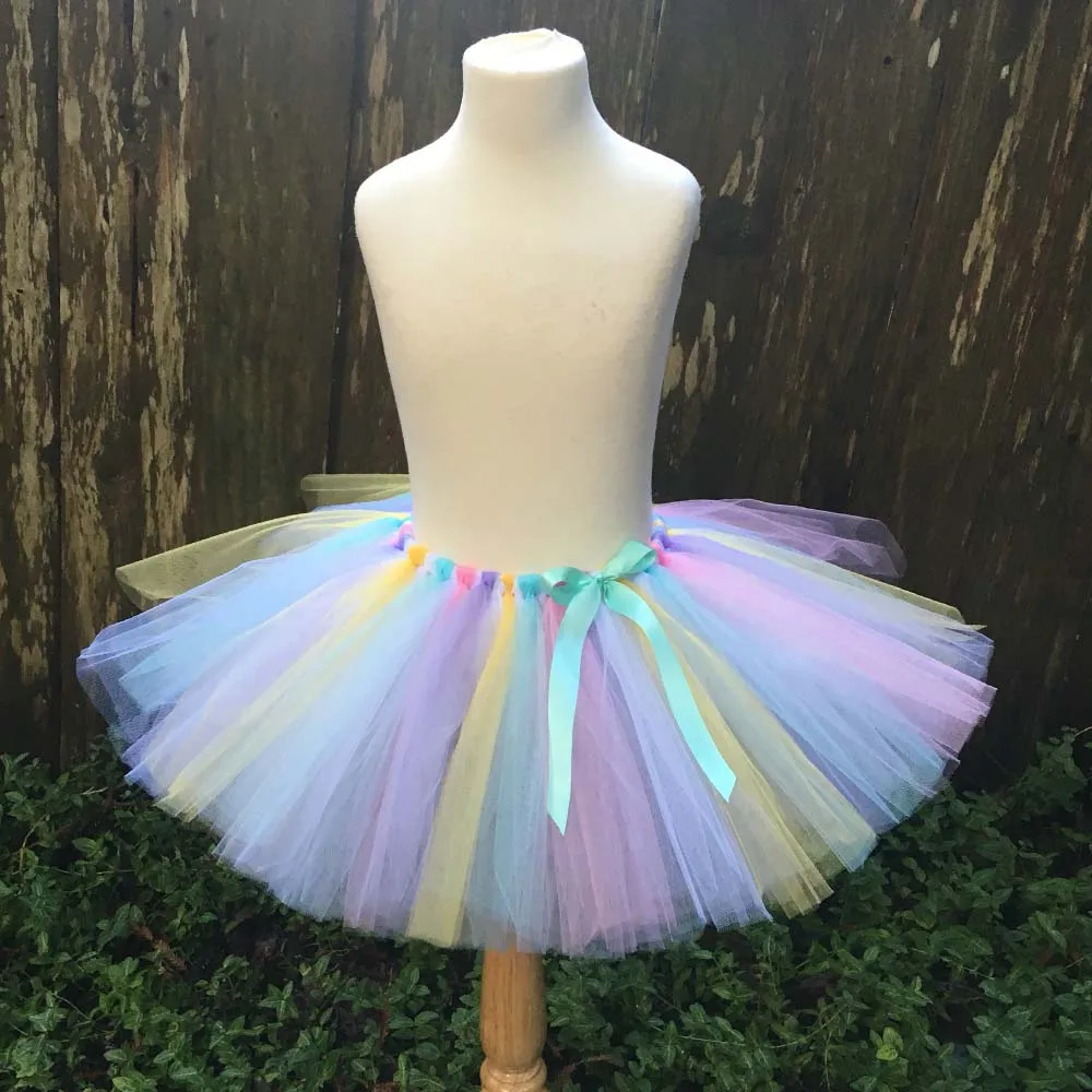 Пастельные юбки пачки с единорогом для девочек детская юбка цветами Тюлевая