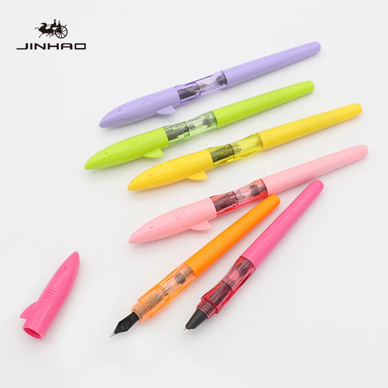 

Jinhao Shark Fountain Pens 0.38mm Calligraphy Pen Ink Pen Pluma Student Stationery Caneta Tinteiro Fuente Stylo Plume Customize