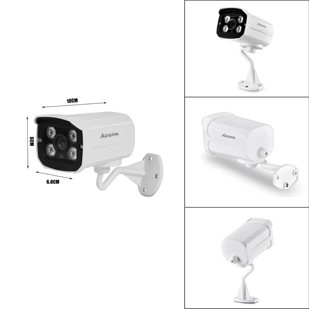 AZISHN H.265 IP камера 5MP/3MP/2MP Металл IP66 Водонепроницаемая наружная камера видеонаблюдения Ночное Видение безопасности видеонаблюдения ONVIF P2P