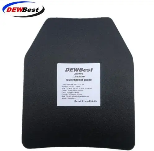 Bulletproof plate DEWBEST PE NIJ уровень IIIA пуленепробиваемая панель/уровень 3A автономная баллистическая панель/уровень 3A бронежилет пластины - Цвет: Bulletproof plate