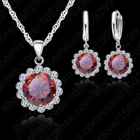 wholesale price wedding jewelry set cubic zircon necklace pendantearrings fashionable women set