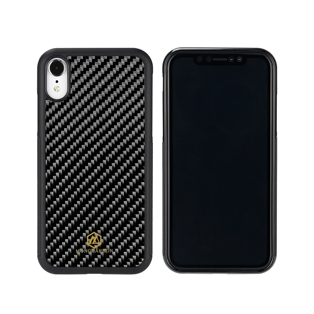 Глянцевый чехол Mcase для iPhone XS MAX противоскользящий из натурального углеродного