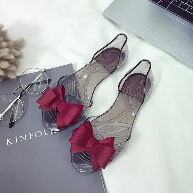 Новинка летние женские пляжные повседневные сандалии с бантом и цветком