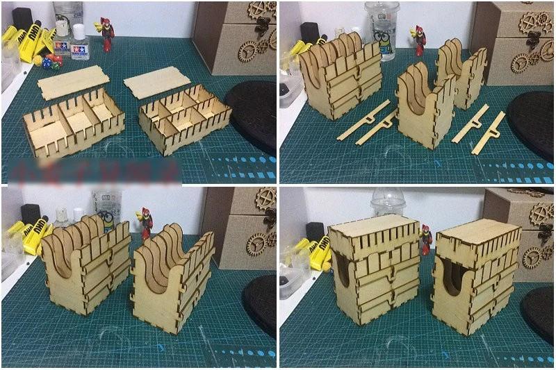DIY Настольная коробка для хранения TRPG для WH шахмат 20K 40K модель молотка портативная коробка сетка волнистая доска ролевые игры RPG игры рисунок чехол - Цвет: Wooden receiving box