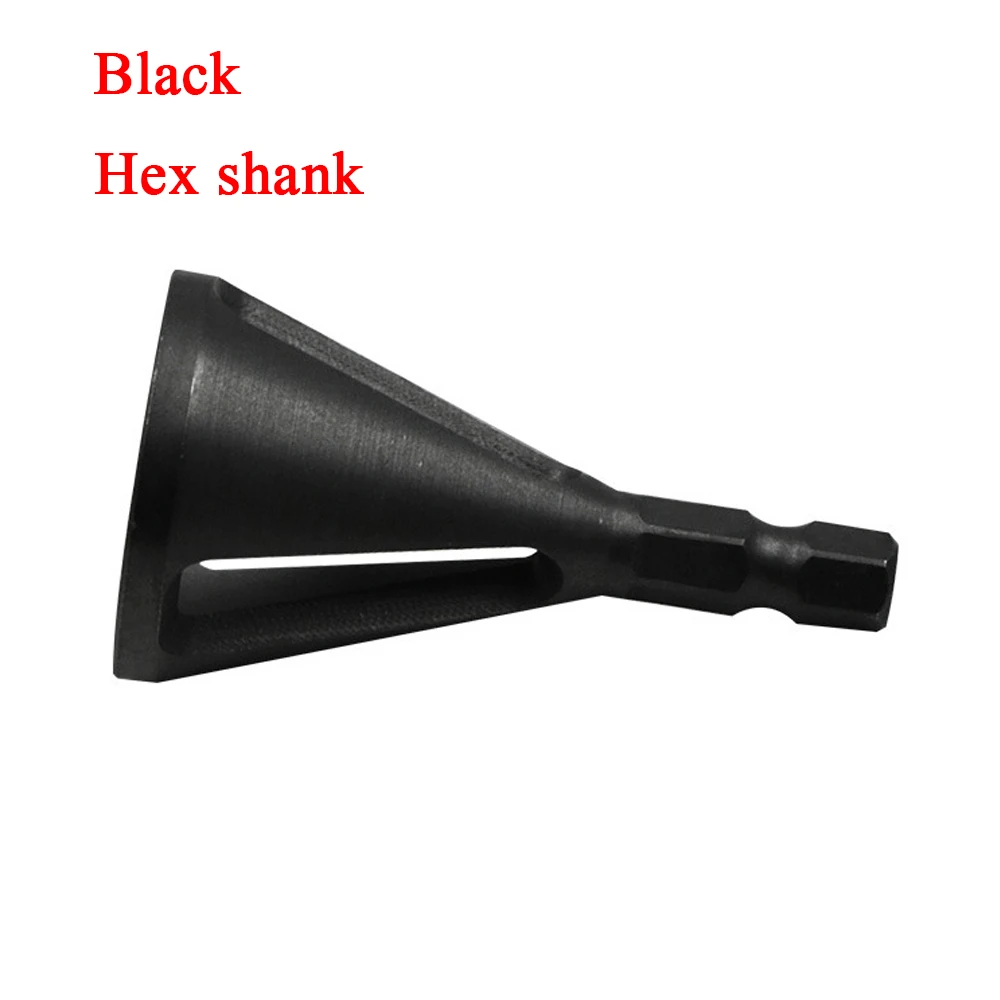 black hex Shank 1 шт. Горячая Мода нержавеющая сталь инструмент для снятия заусенцев внешняя фаска высокая прочность твердость сверло для удаления заусенцев серебряный цвет падение - Цвет: black hex Shank