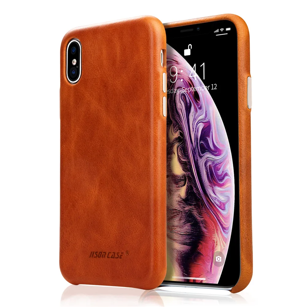 Jisoncase, кожаный чехол для телефона, для iPhone XS, роскошный бренд, чехол для телефона, противоударный, ультра-тонкий, 5,8 дюймов, приталенный Чехол s, новинка