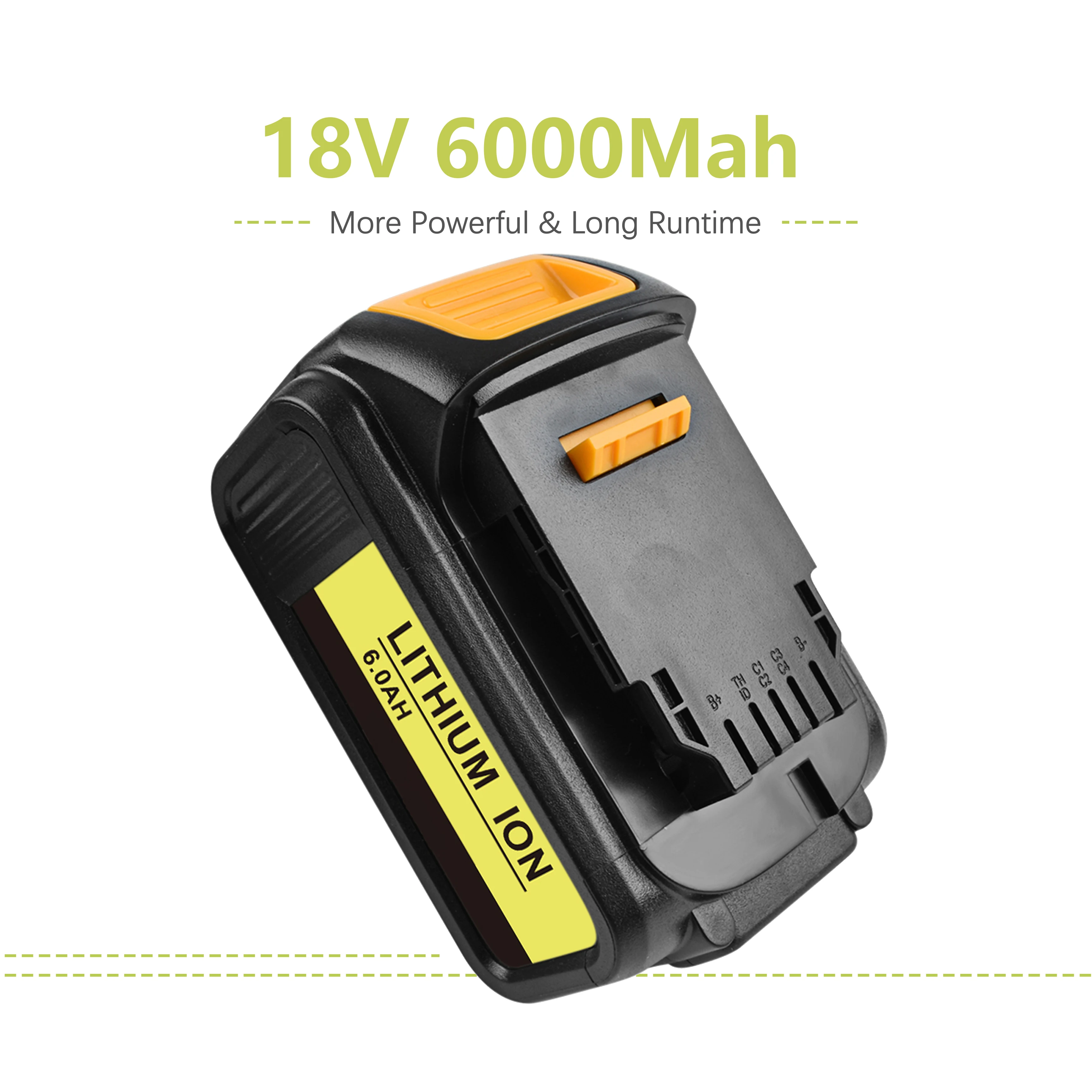 Аккумулятор для электроинструмента bonacell 1 шт. Dewalt 6000 мАч 20 в DCB200 DCB181 DCB182 DCB204-2 DCB201 |