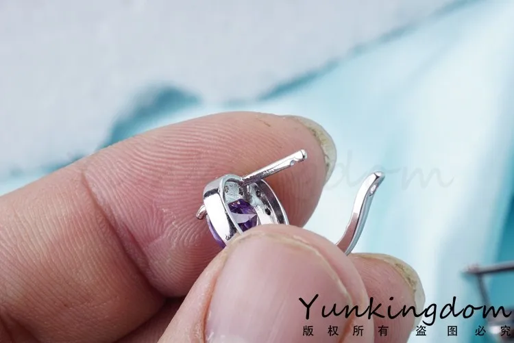 Yunkingdom дизайн сердца ювелирные изделия Новое Белое Золото Цвет кубический цирконий новые серьги-кольца для женщин
