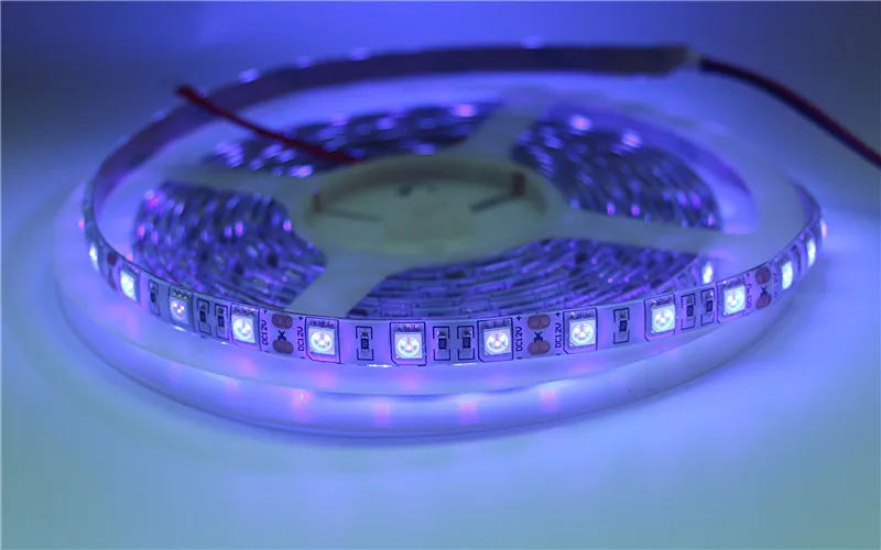 12V ультрафиолетовый черный светильник SMD 5050 60 светодиодный s/m УФ светодиодный ленточный светильник светодиодный ленточный фиолетовый гибкий светильник+ диммер+ 12V адаптер питания