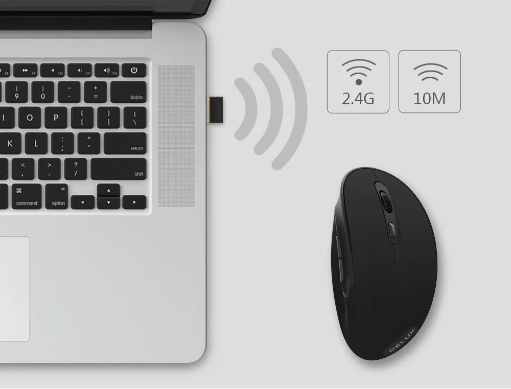 Delux M618se 2,4G беспроводная мышь эргономичная Вертикальная 6 кнопок 1600 точек/дюйм оптическая офисная компьютерная мышь игровая Foroverwatch Pc ноутбук