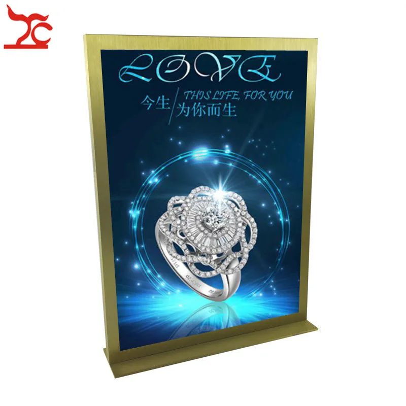 Золотая стойка для окон из нержавеющей стали Quolity рекламная витрина ювелирный