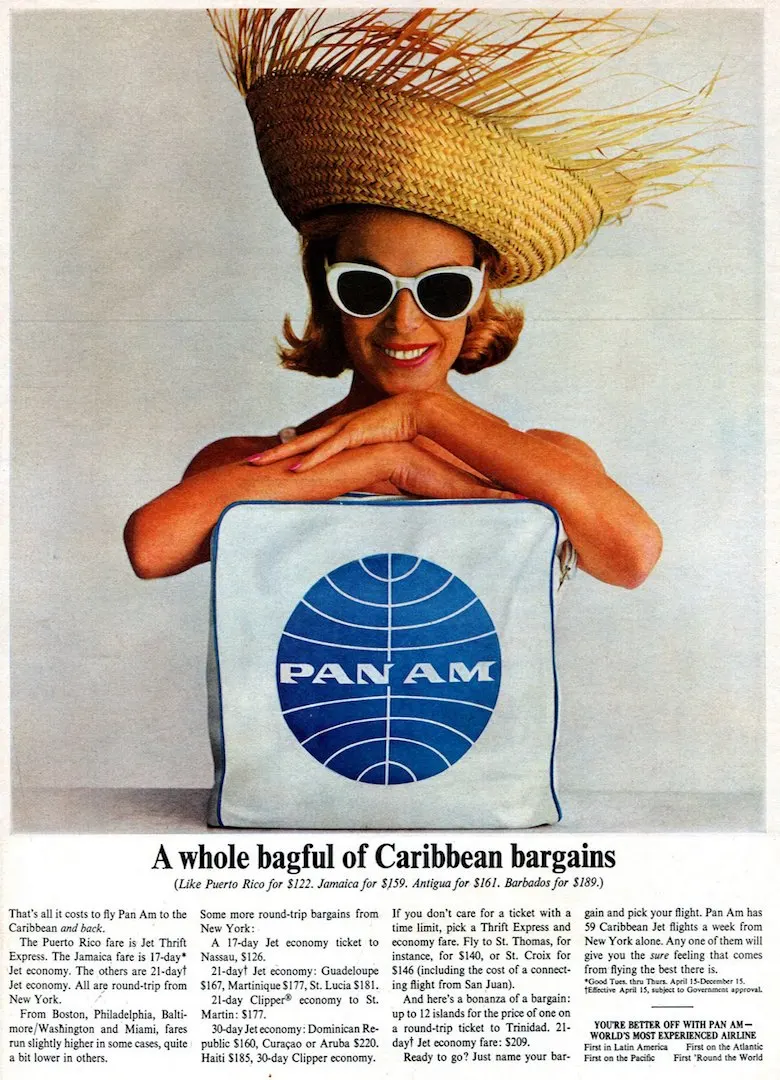 Винтаж 1960s Pan Am дыхательные пути плакат крафт-бумаги Плакаты Классическая